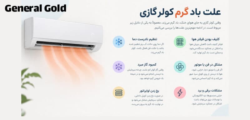 چرا باد کولر گازی گرم می شود؟