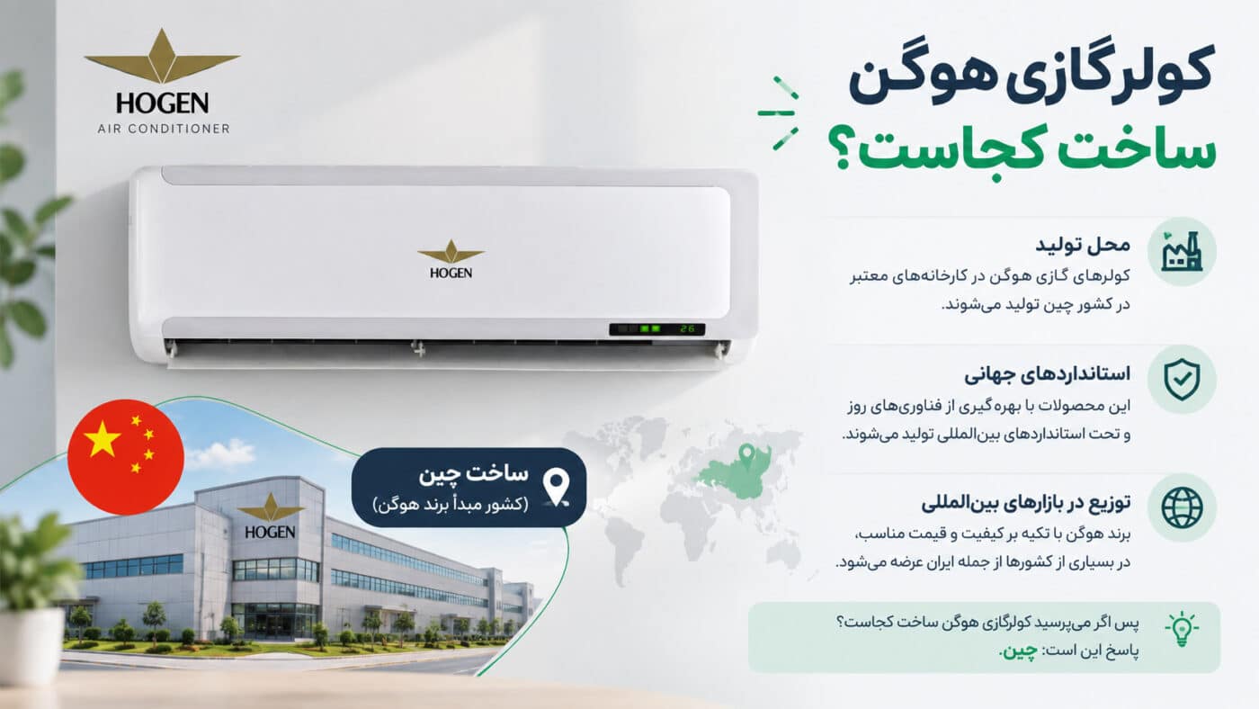 کولر گازی هوگن ساخت کجاست؟